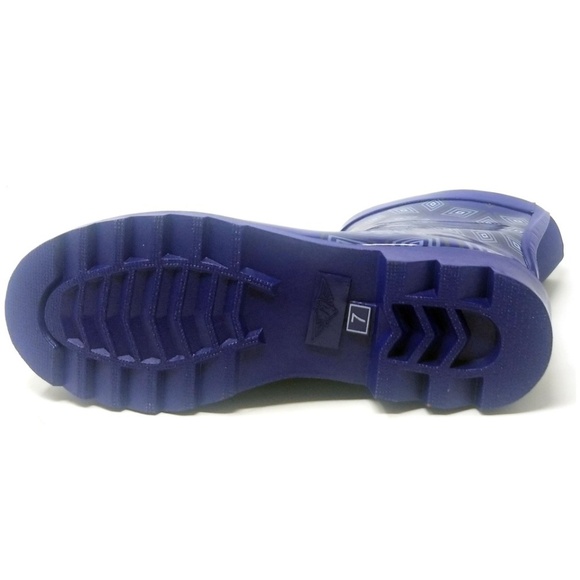 Women's Rainboots, Rubber Ankle Rain Boots, #3160, Blue Geometric Pattern - Picture 5 of 5